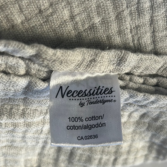Necessities by Tenderlyme - Gray Cotton Swaddle Blanket - Picture 2 of 3